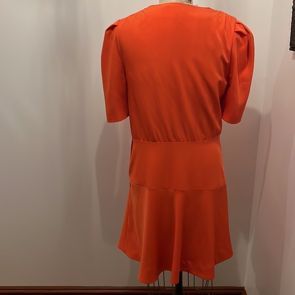 Jonathan Simkhai Lilit Puff-Front Draped Mini Dress Poppy (orange/red) 8 NWT - Picture 10 of 12